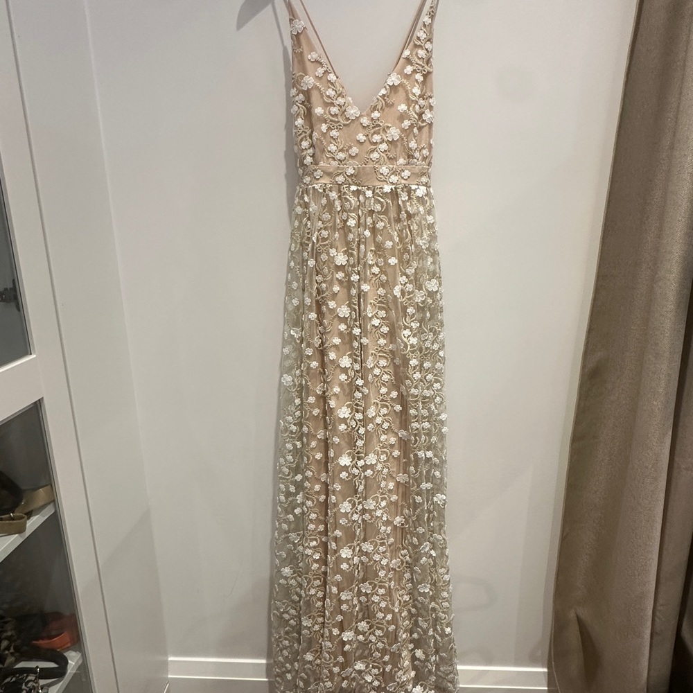Altar'd State Ivory 3D Floral Dress